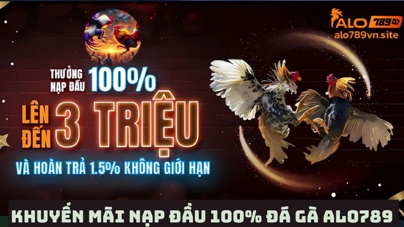 Khuyến mãi nạp đầu 100% sảnh đá gà ALO789 